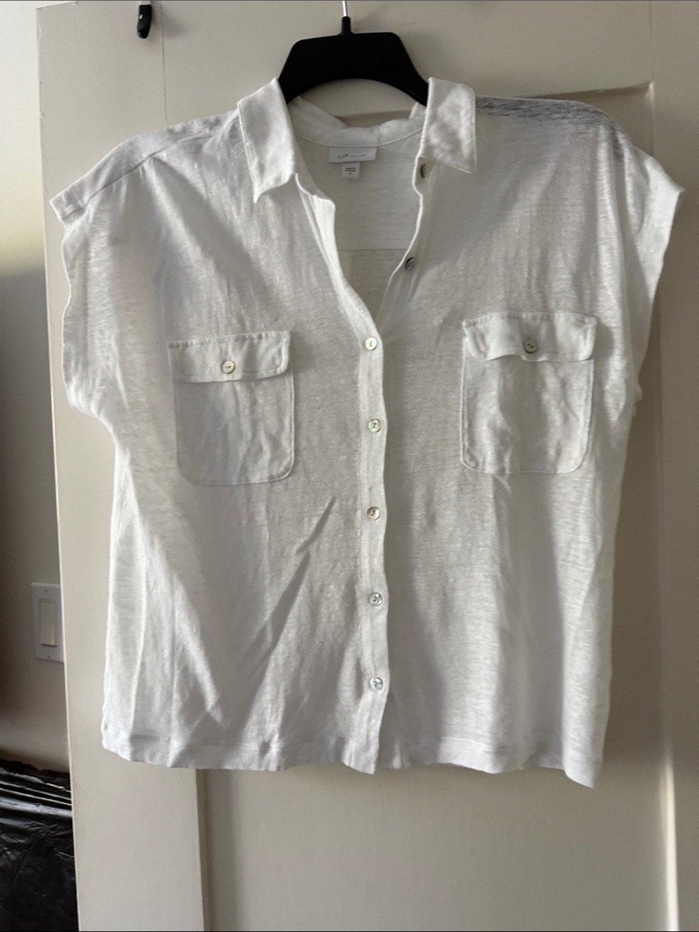 J. Jill White Button-Front Pocket Shirt